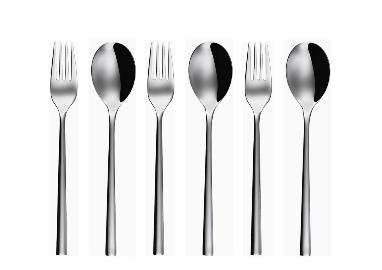 Bộ 6c Muỗng &amp; Nĩa Ăn Inox 304 Stainless Steel 18/10 Đồ dùng bàn tiệc nhà hàng khách sạn cao cấp (Set of 6pcs Table Spoon &amp; Fork)