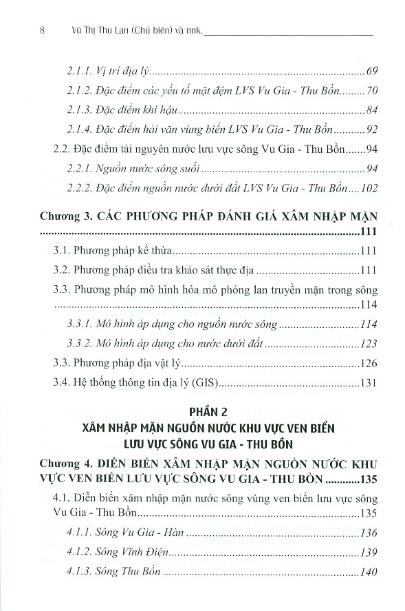 Xâm Nhập Mặn Vùng Ven Biển Lưu Vực Sông Vu Gia - Thu Bồn Và Các Giải Pháp Kiểm Soát