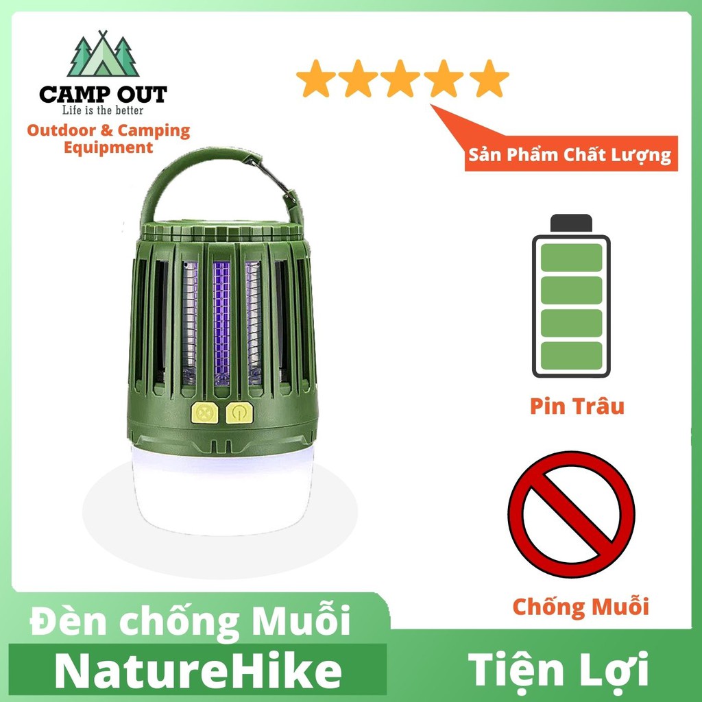 Đồ cắm trại Đèn đuổi muỗi Naturehike NH20ZM003 gọn nhẹ có móc treo tiện lợi 3 chế độ sáng A112