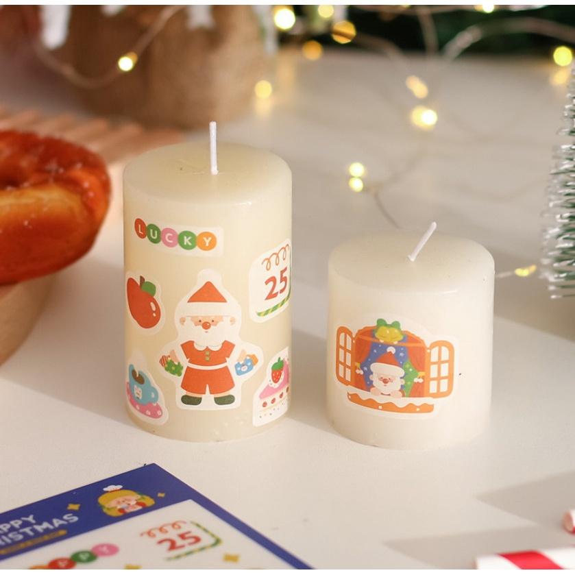 Set 6 tờ sticker Giáng sinh dễ thương ông già Noel cây thông