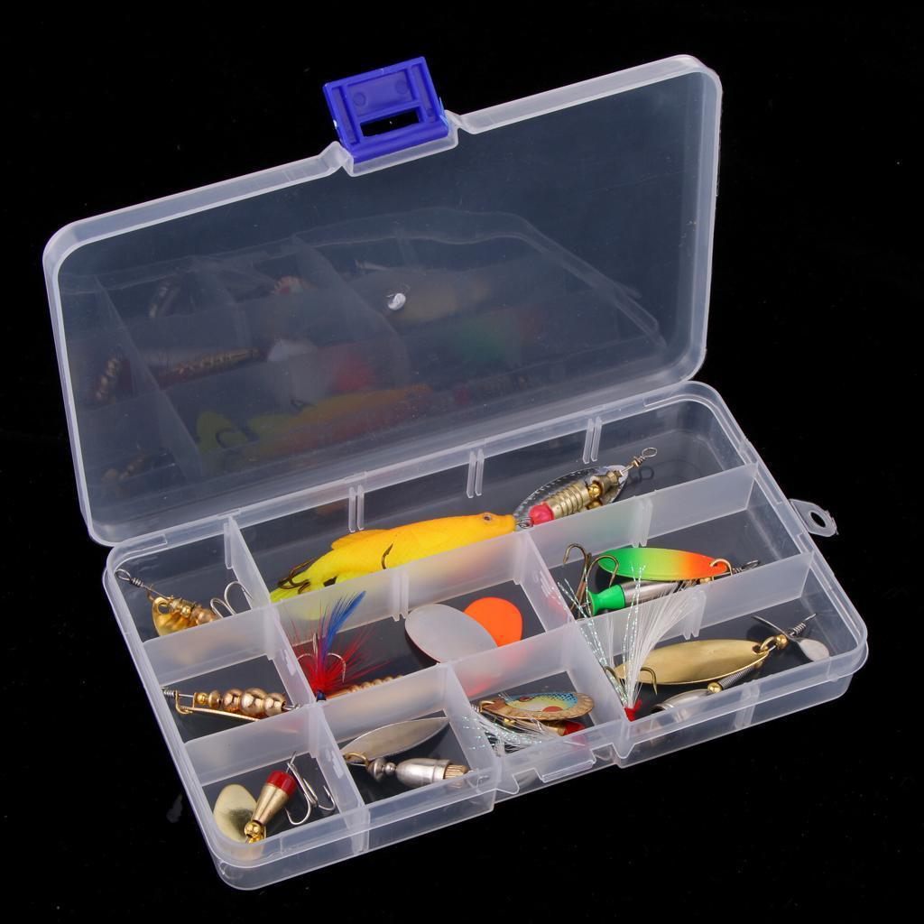 9pcs Metal Fishing Lures Treble Hooks Spinner Baits & Spoons Bass Trout Salmon Freshwater & Saltwater