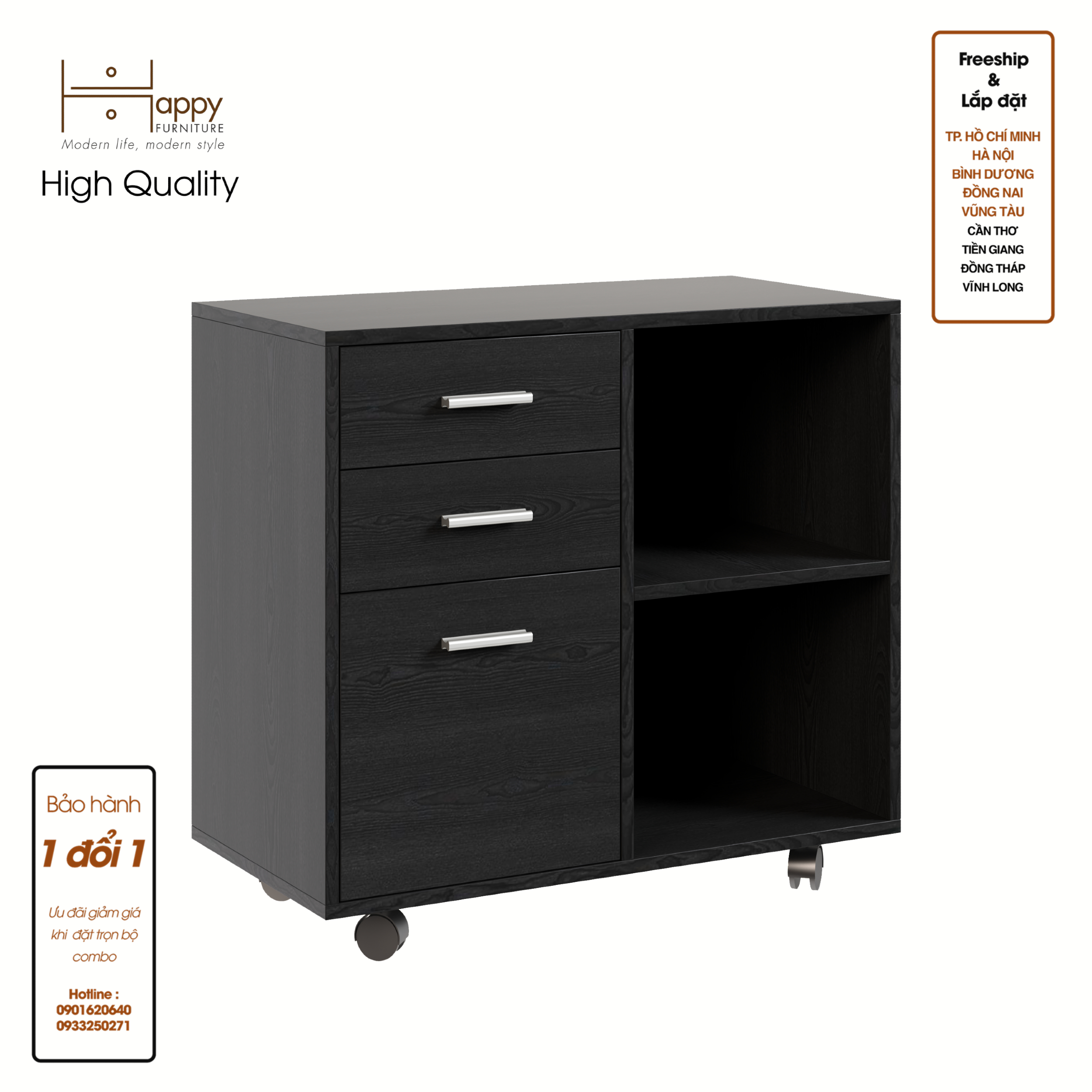 [Happy Home Furniture] COMFEE, Tủ đựng hồ sơ 5 ngăn ,  80cm x 40cm x 66cm ( DxRxC), THK_015