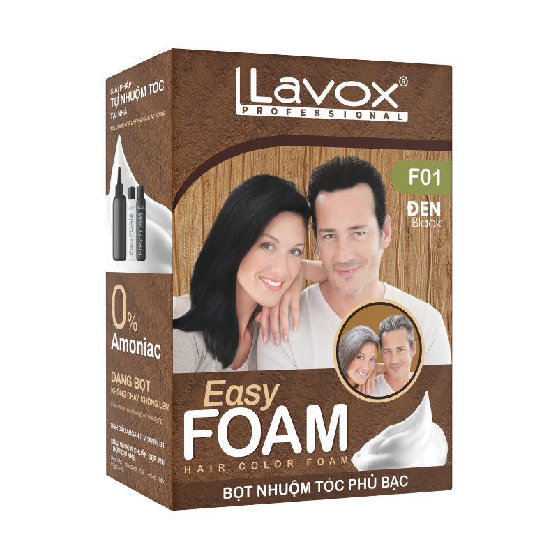 Bọt Nhuộm Tóc Phủ Bạc Lavox