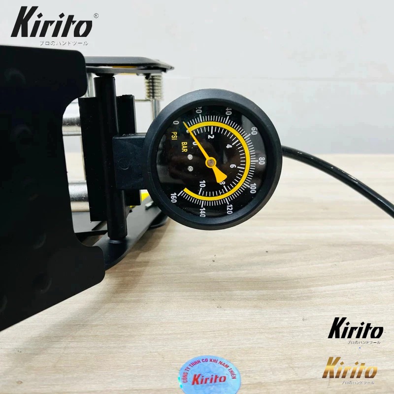 Bơm xe đạp chân Kirito nhật bản cao cấp 1-2-3 xilanh nén sử dụng bơm xe đạp, xe máy, ô tô, đệm, bóng