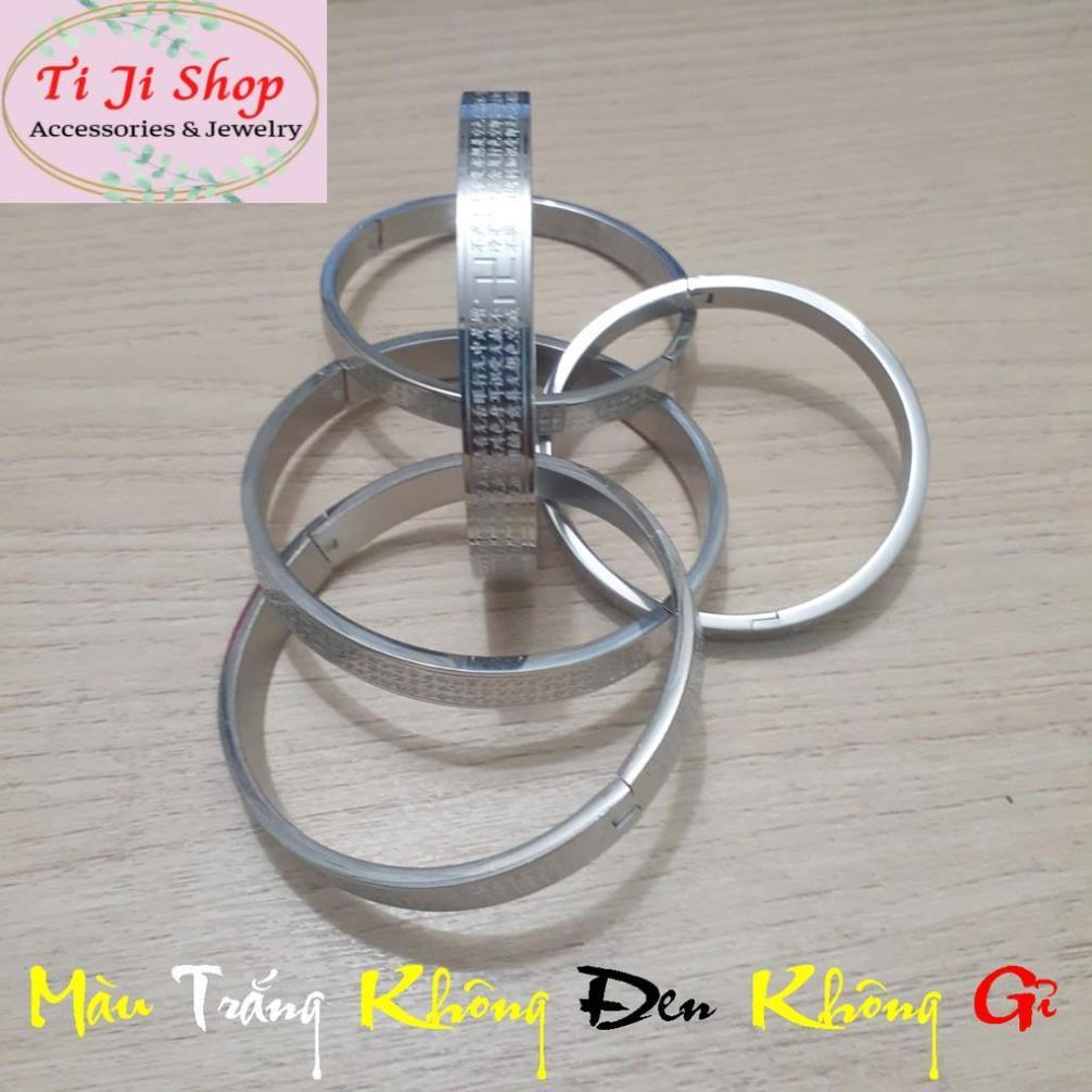 Vòng tay Bát Nhã Tâm Kinh hình tròn màu trắng siêu đẹp - Nhiều size - Đem lại bình an may mắn cho người đe