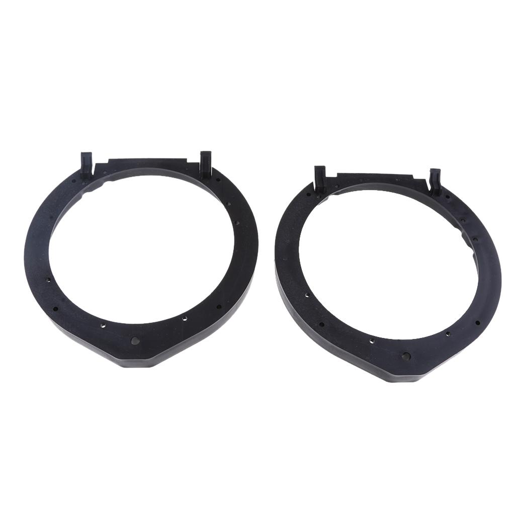 2Pieces 6.5 Inch Black Plastic Speaker Adapter Bracket Ring for Honda for CIVIC ACCORD CITY CRV