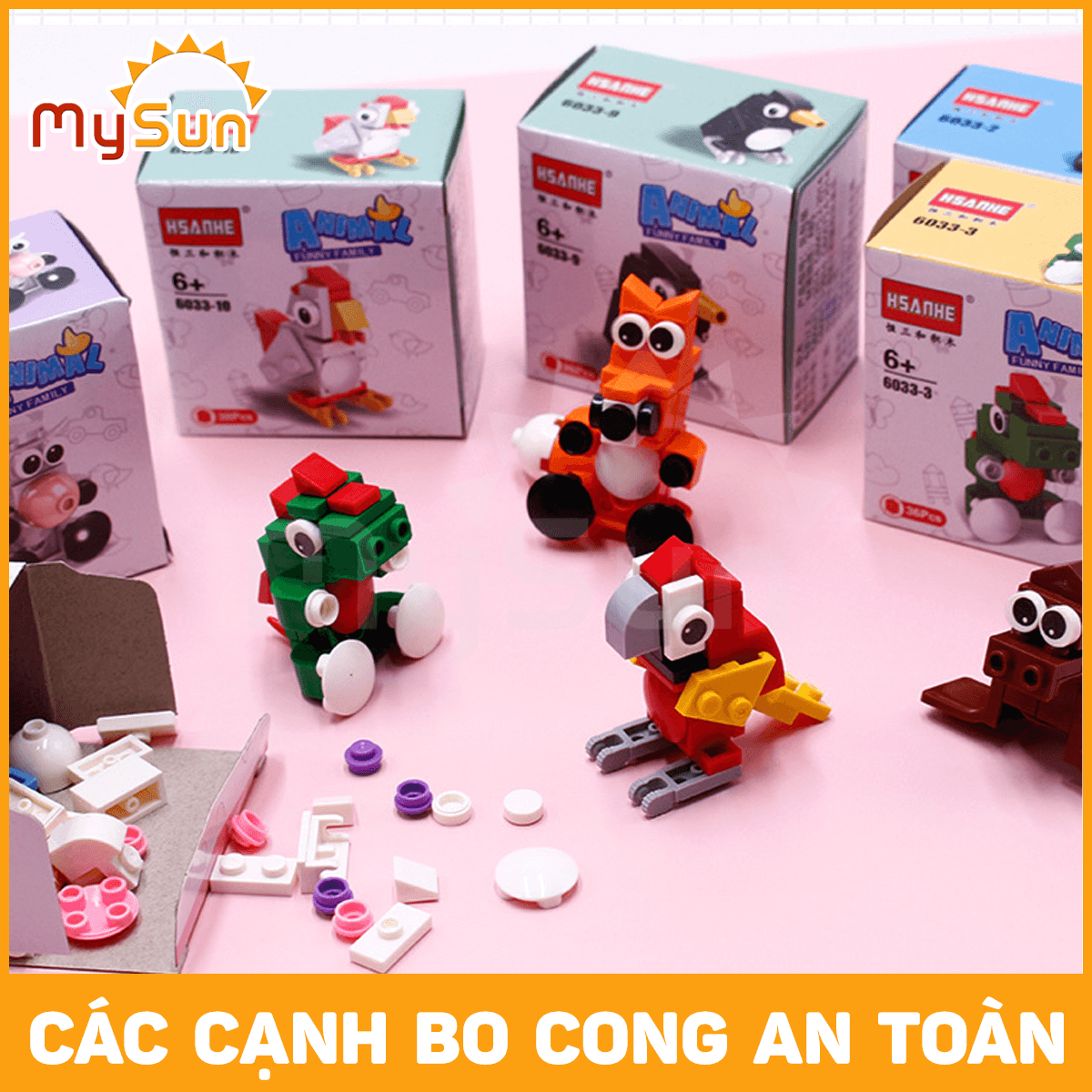 Bộ đồ chơi lắp ráp xếp ghép mô hình thành phố, con vật đơn giản cho bé trai, gái giá rẻ
