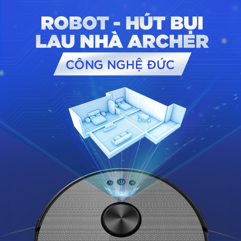 Robot Hút Bụi Lau Nhà Archer Ar950 - Hàng chính hãng