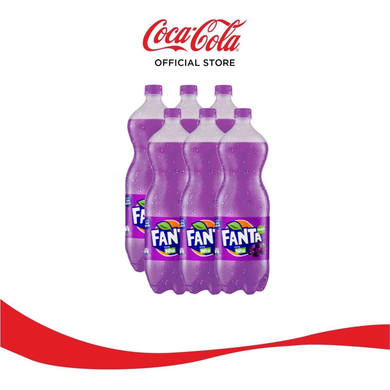 Lốc 6 Chai Nước Giải Khát Có Gas Fanta Nho 1.5L x 6