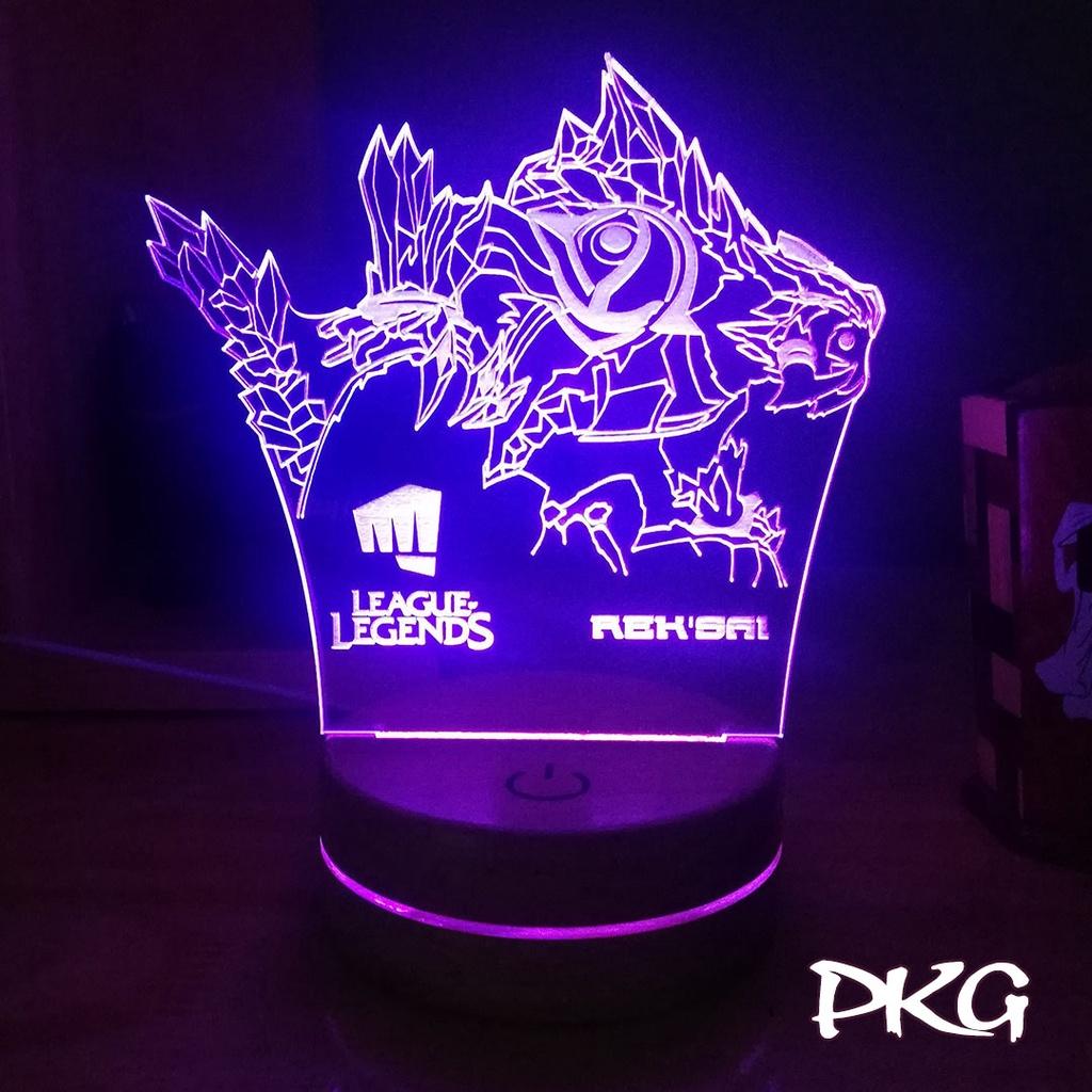 Đèn Ngủ Led 3D tướng REKSAI SƯƠNG ĐEN LMHT nháy sáng 16 màu cảm ứng điều khiển từ xa