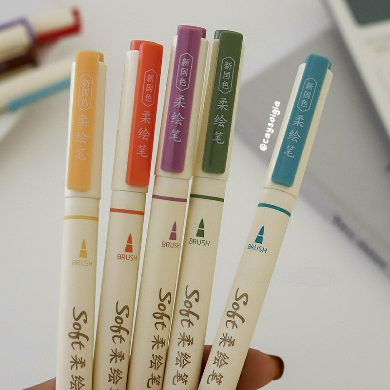 S55 - Bút viết calligraphy Soft Brush Sign Pen thư pháp hiện đại trang trí sổ bullet journal, tiêu đề, tựa bài