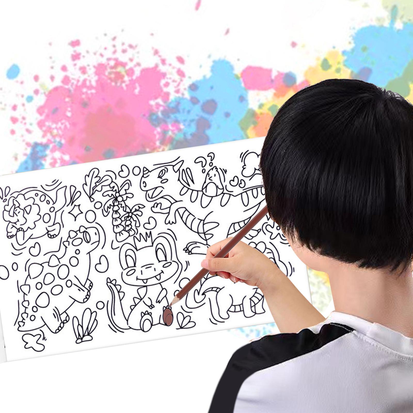 Children Coloring Roll Kid Graffiti Scroll Colorable Drawing Paper