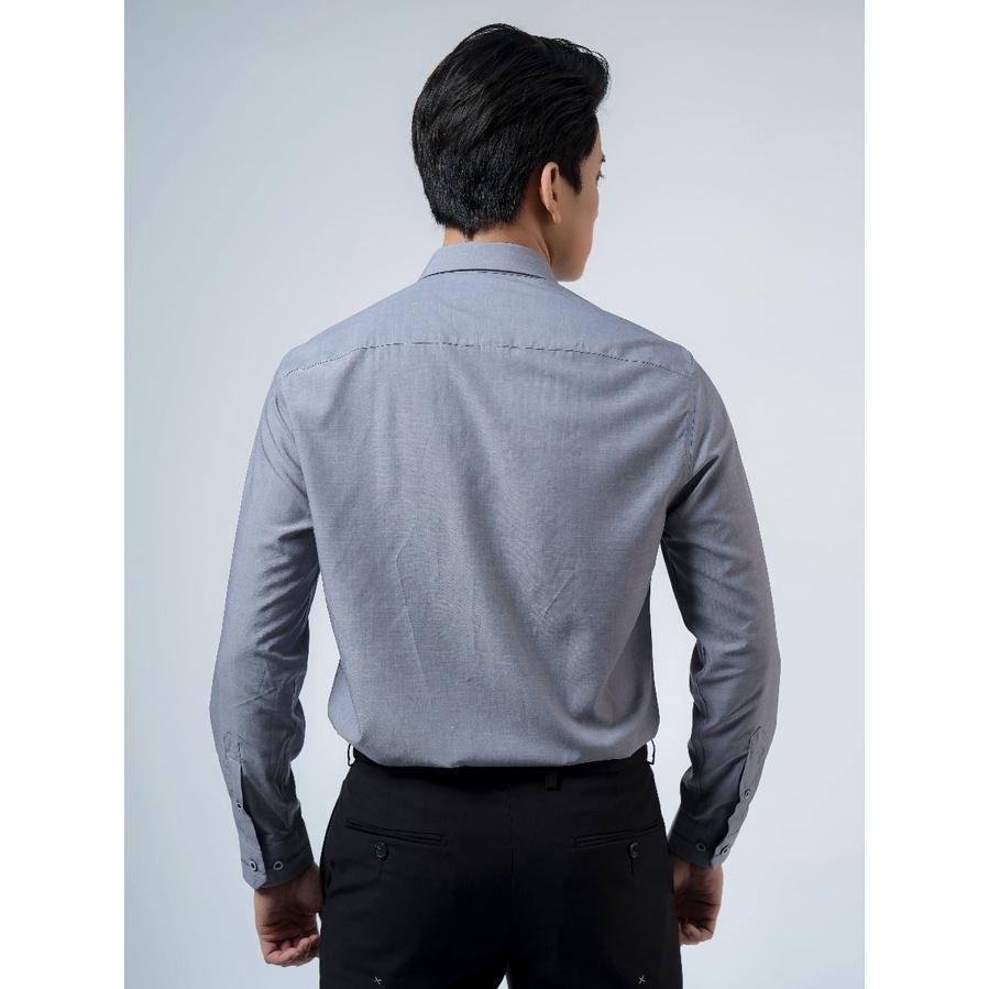 OWEN - Áo sơ mi dài tay Owen Slimfit chất sợi sen mềm mát màu xám trơn 220082