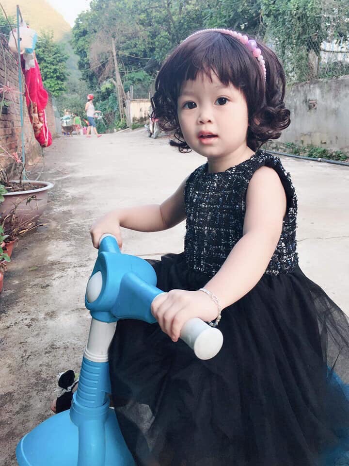 Bộ đầu tóc giả uốn xoăn cho bé