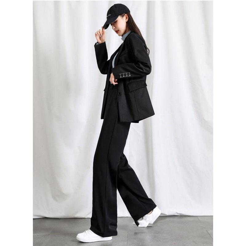 (bigsize) Quần ống rộng suông nữ lưng cao dáng dài culottes có khóa trước cạp co giãn