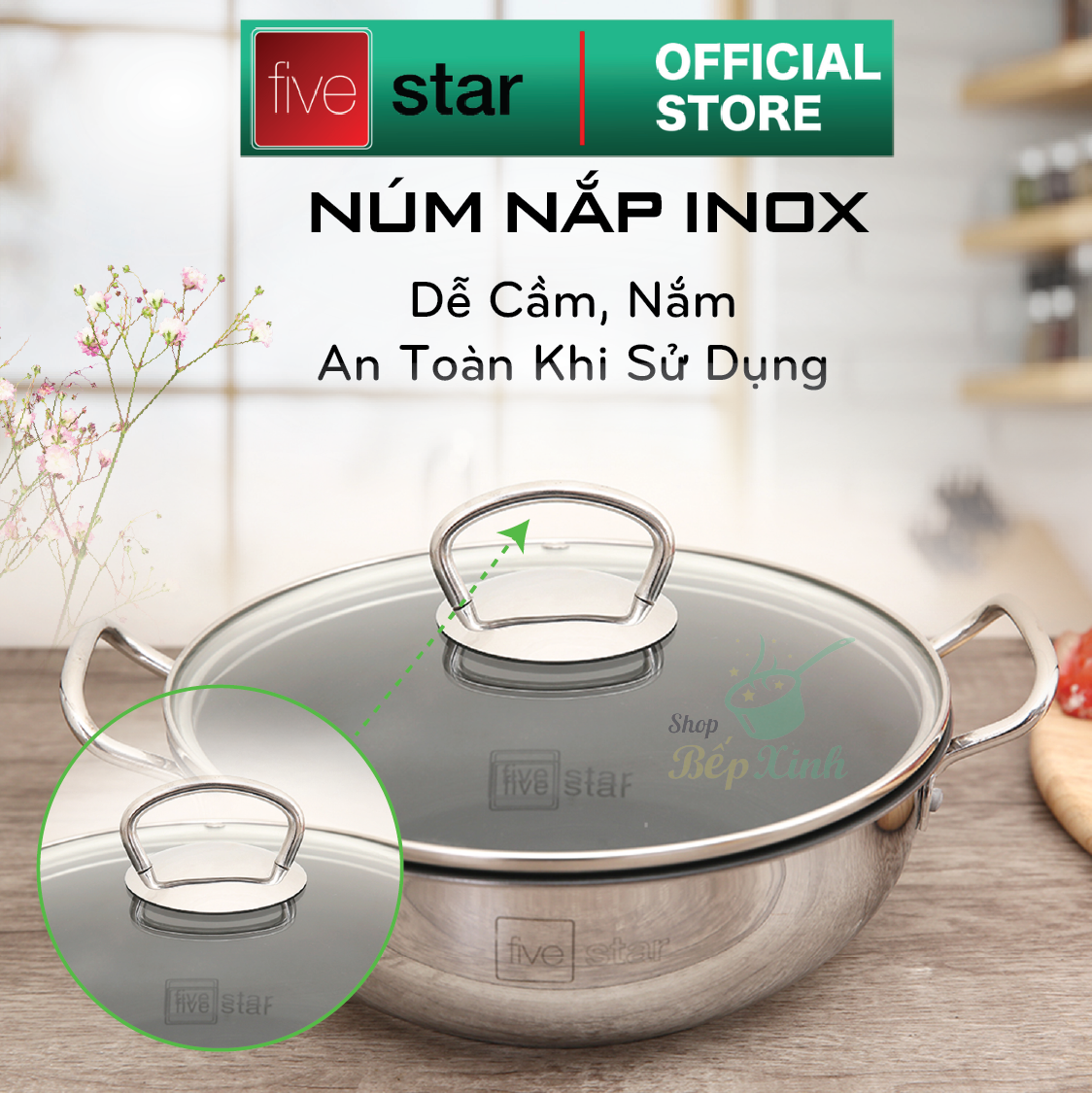 Nồi Kho Cá 3 Đáy Chống Dính 20cm Fivestar ( tặng 2 vá canh)