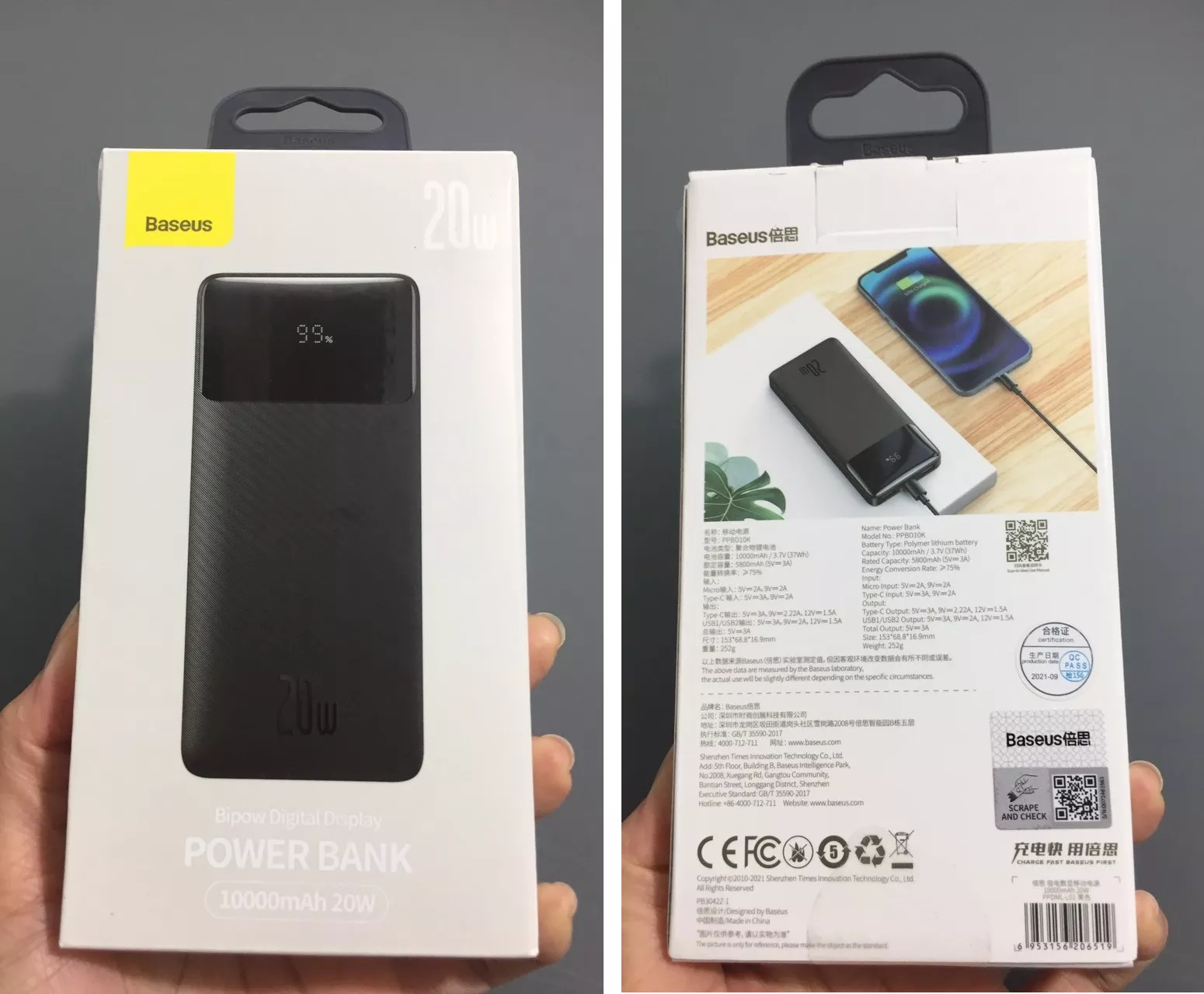 Pin dự phòng 20W dung lượng 10000 / 20000 mAh Baseus Bipow PPBD10K / PPBD20K _Hàng chính hãng
