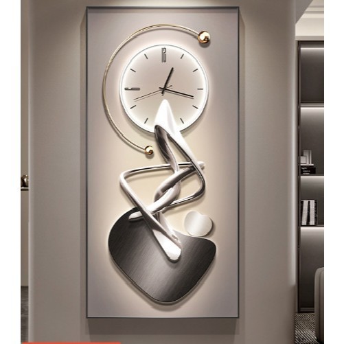 (ẢNH CHỤP THẬT) Tranh đồng hồ treo tường họa tiết sang trọng trang trí phù hợp mọi không gian