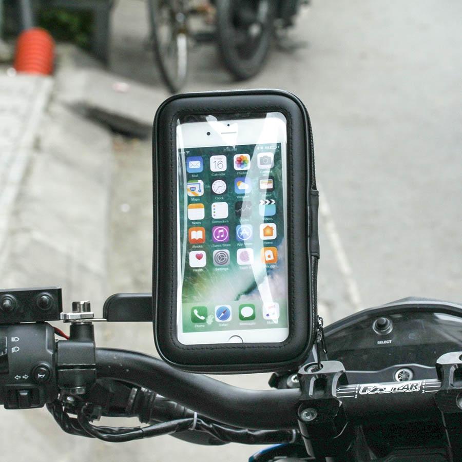 Giá đỡ điện thoại chống nước gắn chân kính xe máy