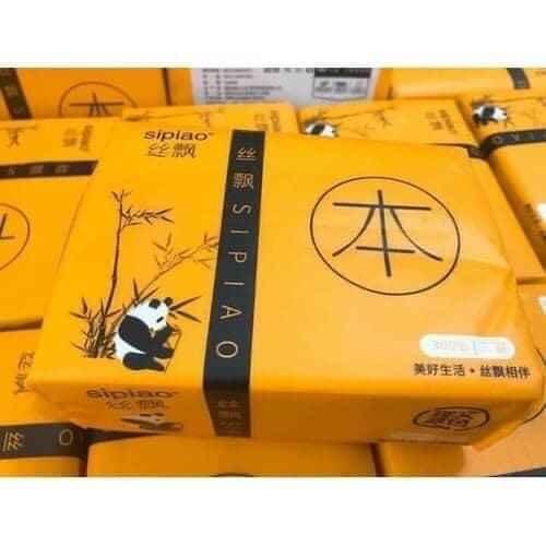 Giấy ăn gấu trúc sợi tre Sipao (thùng 30 gói)
