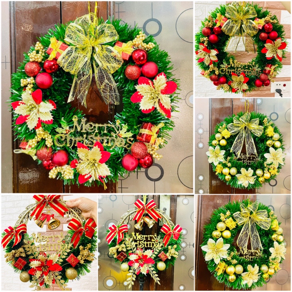 Vòng treo trang trí Noel giáng sinh/ vòng hoa treo Noel/ vòng Nguyệt quế trang trí Noel giáng sinh