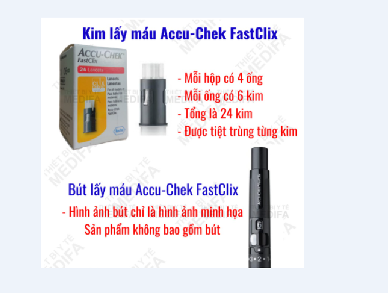 Accu-Chek FastClix 24 Kim - Kim lấy máu dùng cho máy Accu-Chek Performa và Accu-Chek Guide