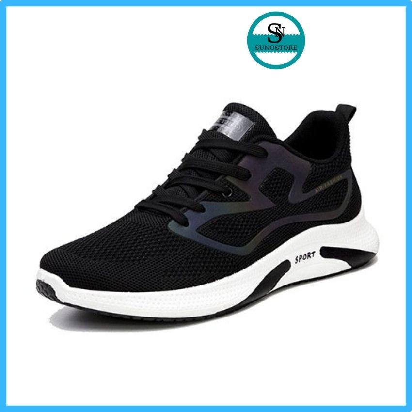 Giày Thể Thao Nam Sneaker Thoáng Khí Năng Động Trẻ Trung Cổ Vừa Màu Đen GNA04 SUNO STORE