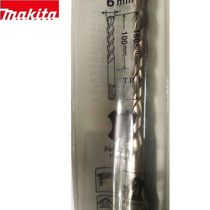 Mũi khoan Makita - SDS Plus 6x160mm D-00066 - Hàng Chính Hãng