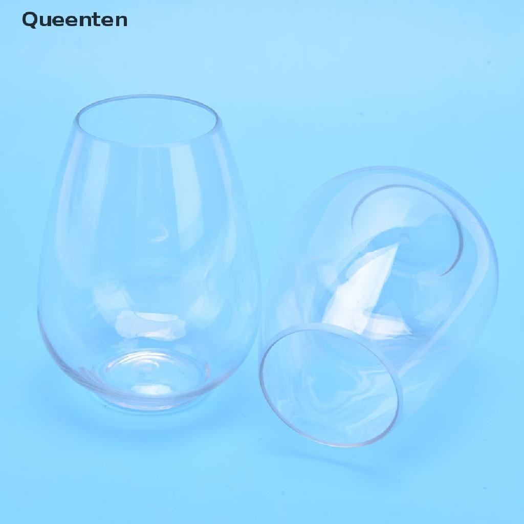 Queenten 4pc/Set Shatterproof Wine Glass Unbreakable PET Red Wine Tumbler Glasses Cups QT