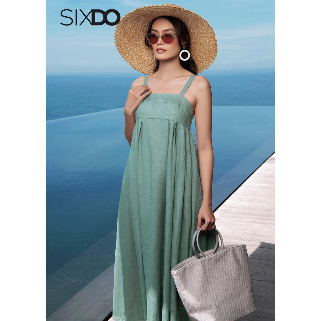 Đầm hai dây linen ôm ngực SIXDO