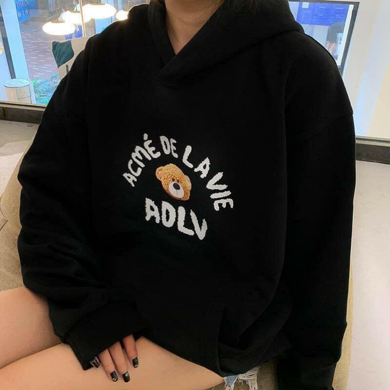 Áo hoodie nỉ cotton tay bồng ------- ÁO NỈ HOODIE GẤU ADLV