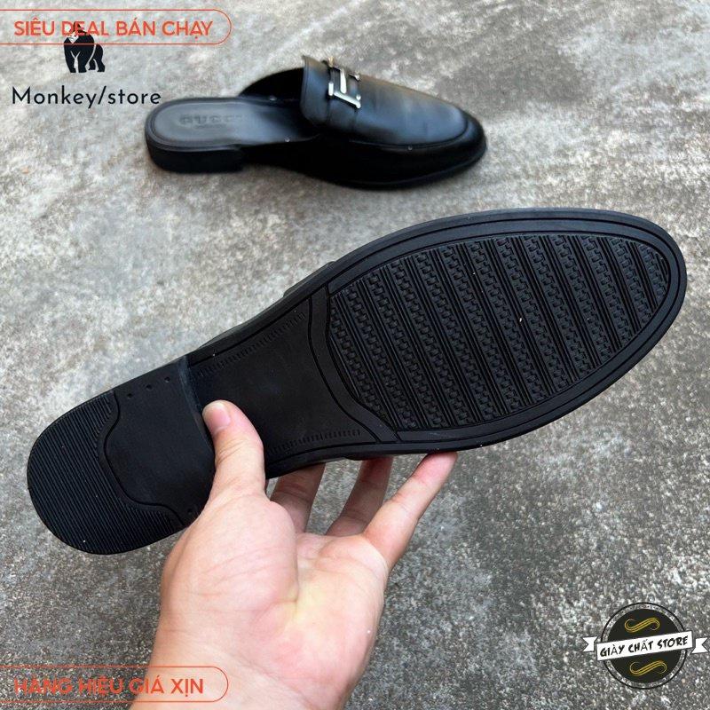 Giày sục nam, sục nam chữ H - Da Pu 100%, fulbox B2