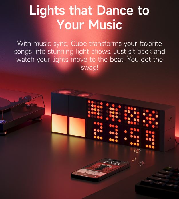 Đèn Yeelight Cube trang trí đa năng thông minh, nhiều hiệu ứng ánh sáng, gamesync, musicsyne, hỗ trợ matter/homekit