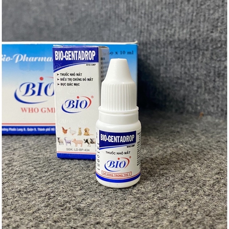 Nhỏ mắt Bio-Gentadrop chó mèo mắt đỏ, viêm, ghèn, có mủ chai 10ml