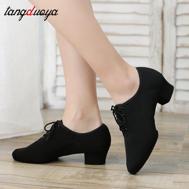Salsa Nhảy Latin Giày Nữ Chuyên Nghiệp Nữ Phòng Khiêu Vũ Giày Khiêu Vũ Jazz Nhảy Múa Giày Nữ Latino Calzado Mujer Color: 3cm-flock soles Shoe Size: 39