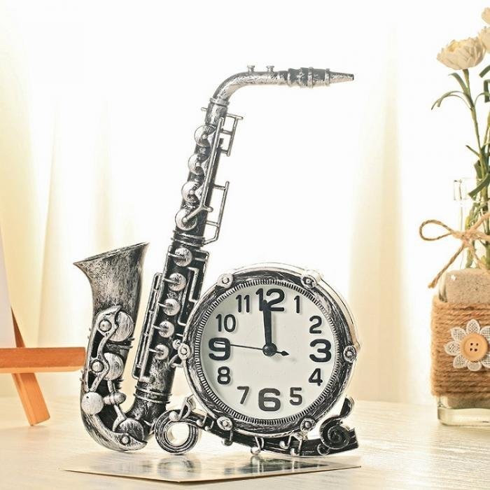 Đồng Hồ Hình Kèn Saxophone trang trí decor bàn làm việc tặng kèm pin