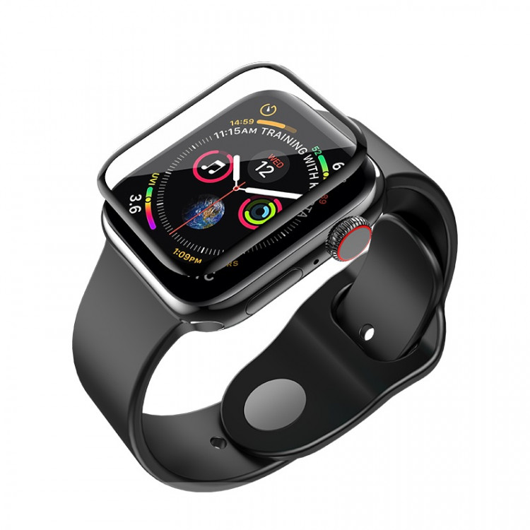 hoco curved hd silk screen tempered glass for apple watch series 4 invisible