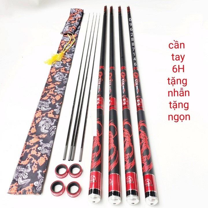 Cần câu tay xích long 6H catbon tặng ngọn phụ 360 SIÊU RẺ
