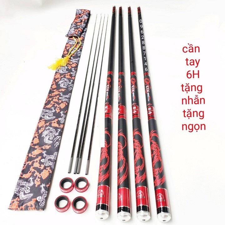 Cần câu tay xích long 6H catbon tặng ngọn phụ 360