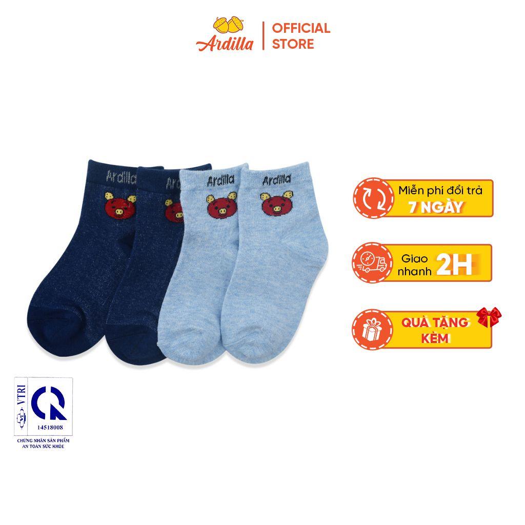 Set 2 Đôi Tất Cổ Thấp ARDILLA Chất Vải Sợi Tổng Hợp Mềm Mại Họa Tiết Động Vật Dễ Thương Cho Bé Trai KA4201V