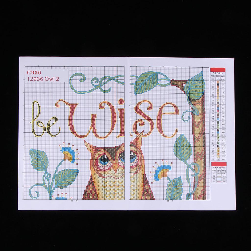 DIY Handmade Cartoon Owl Stamped Cross Stitch Kit Embroidery Kits Home Decor