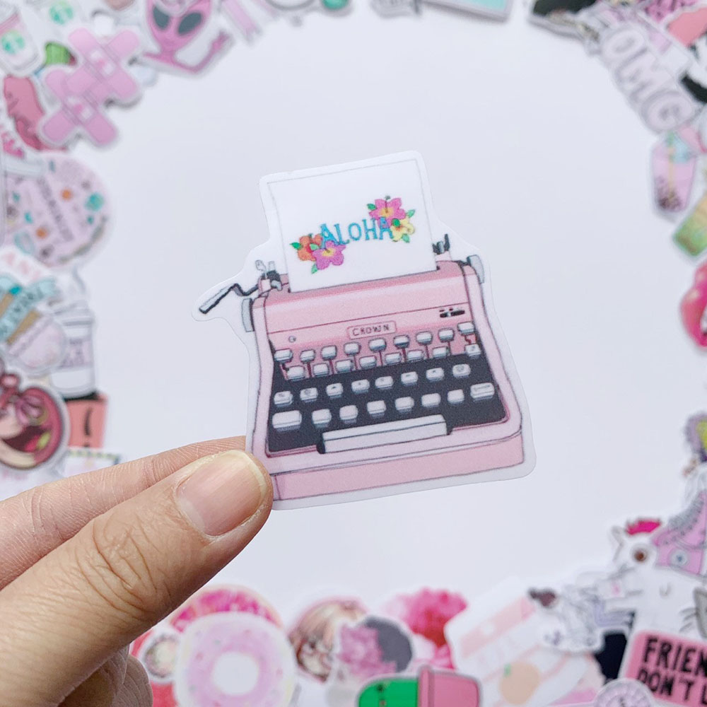 50 Sticker Hồng Pastel Hình Dán Chủ Đề Màu Sắc Dễ Thương Cute Chống Nước Decal Chất Lượng Cao Trang Trí Va Ly Du Lịch Xe Đạp Xe Máy Xe Điện Motor Laptop Nón Bảo Hiểm Máy Tính Học Sinh Tủ Quần Áo Nắp Lưng Điện Thoại