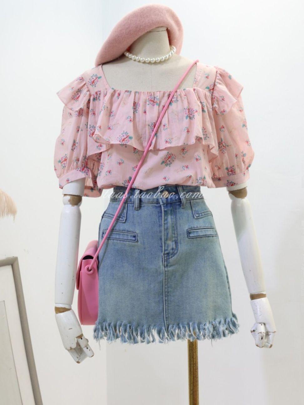 TOBE1SHOP Áo sơ mi nữ mùa hè 2023 Áo sơ mi búp bê cổ vuông