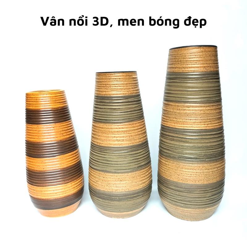 Bình hoa gốm sứ cao trên 30cm dáng Búp Sen, lọ gốm sứ Bát Tràng, phong cách mộc mạc dùng cắm sen, các loại hoa dáng cao