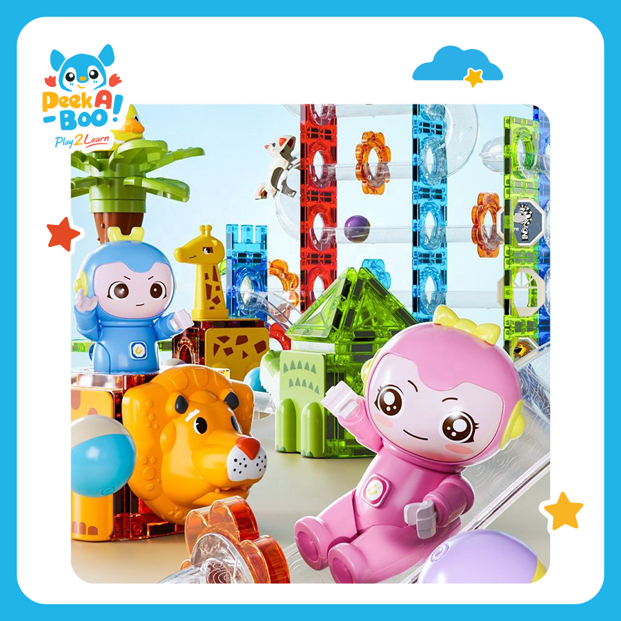 Đồ Chơi Steam Xếp Hình Nam Châm Động Vật 104 Chi Tiết PEEK A BOO PAB045