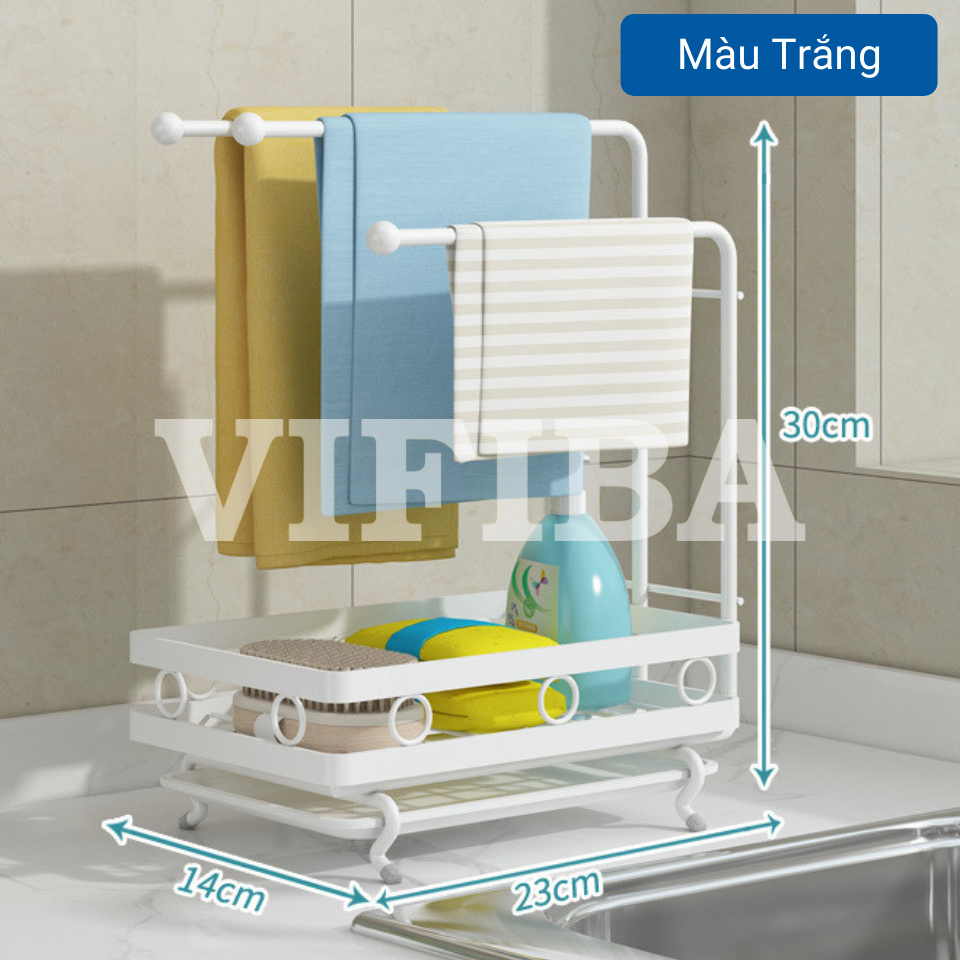 Giá Kệ Để Đồ Dùng Rửa Chén Bát Nhà Bếp VIFIBA, Kệ Ráo Nước Bằng Thép Carbon Không Gỉ Chính Hãng