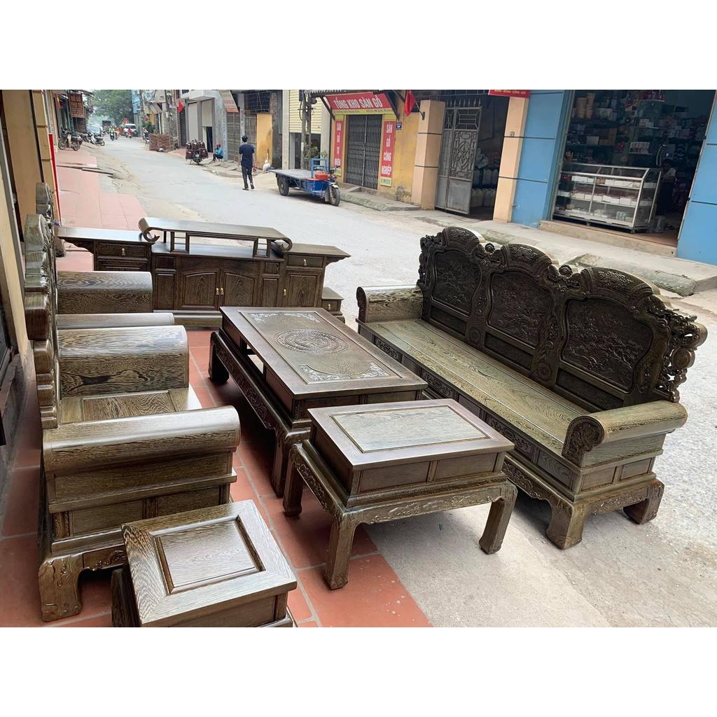 Bộ Bàn Ghế Khổng Minh Gia Cát Lượng Gỗ Mun Đuôi Công