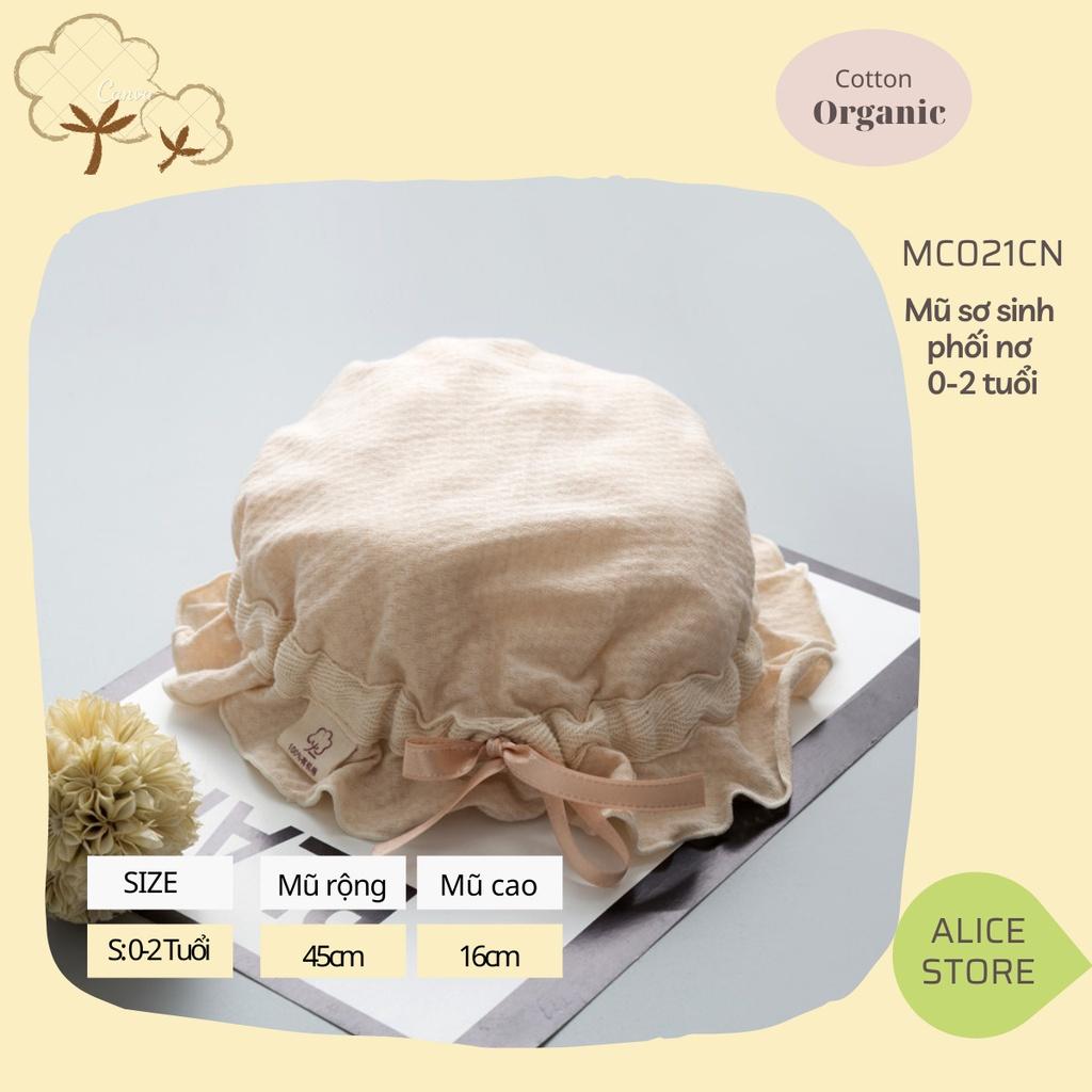 Mũ cho bé gái 0-1 tuổi mũ beanie trùm đầu 100% COTTON HỮU CƠ TỰ NHIÊN ORGANIC cực kỳ xinh xắn