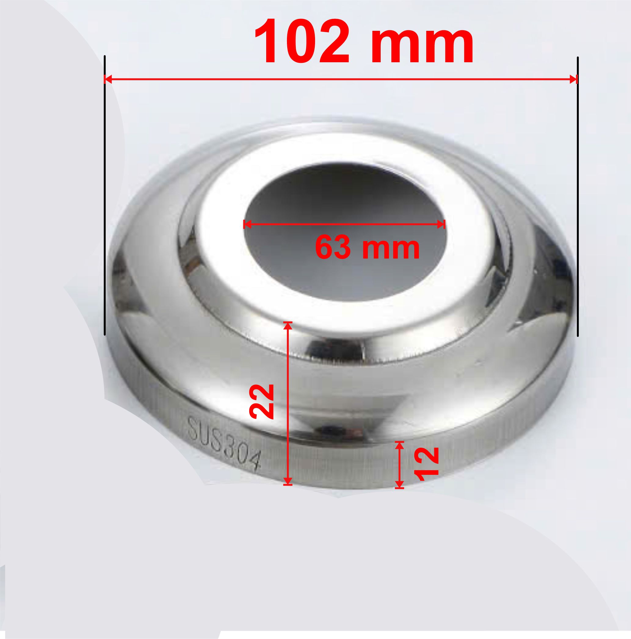 Chụp Trụ Tròn Lan Can Cầu Thang Inox 304 KB-960