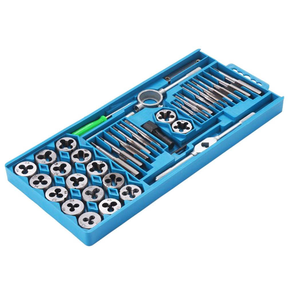 40 Piece Tap and Die Set Bearing Steel Sae and Metric Tools with Carry Case